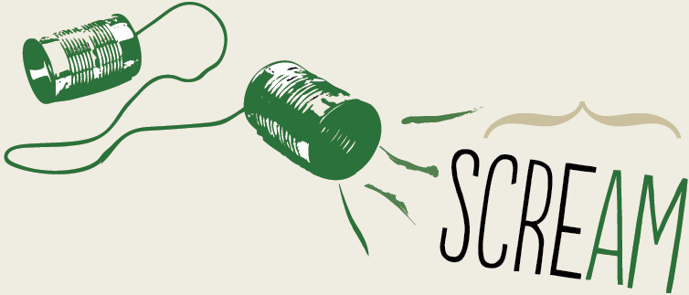 Two tin cans connected by a string: a playful invitation to get in touch